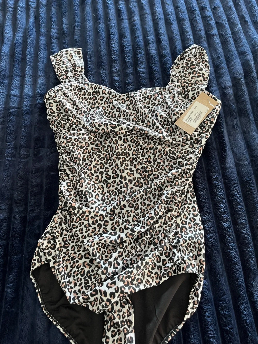 Savannah Leopard-Print One-Piece in Black, White & Blush